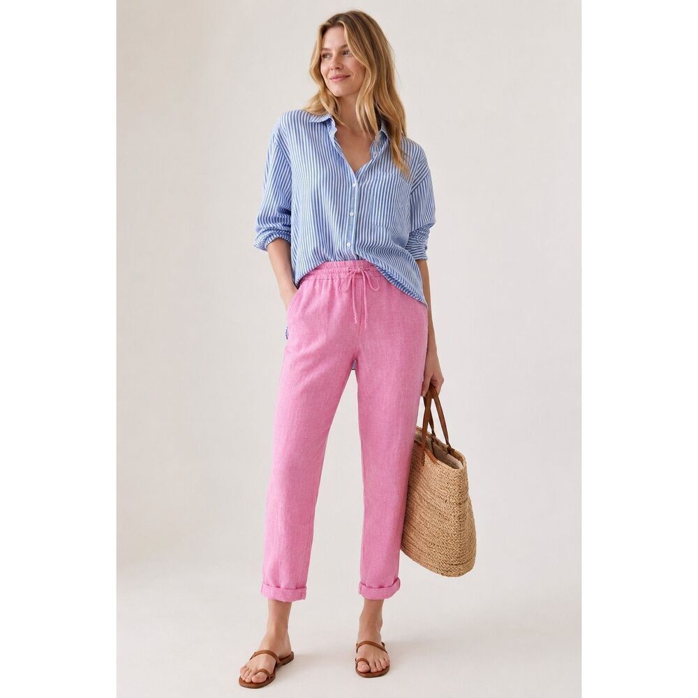 J. Crew Cotton Linen Blend Pink Pants Size 6